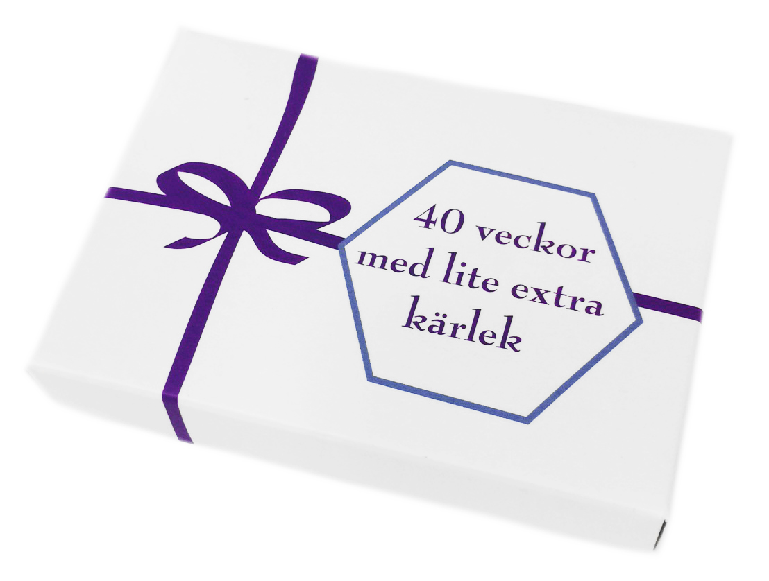 40 veckor med lite extra kärlek, presentask med kort innehållande romantiska uppmaningar